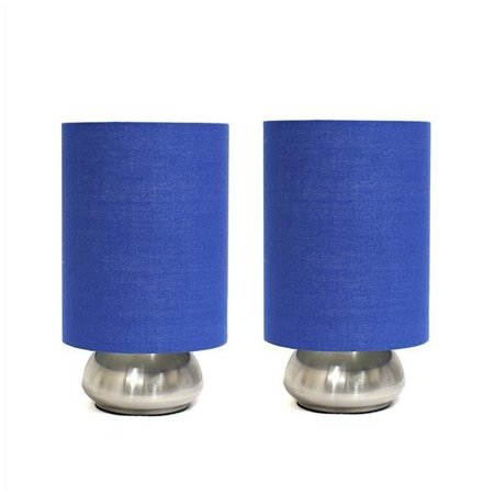 ALL THE RAGES Alltherages LT2013-BLU-2PK Basic Table Lamp with Blue Shade - Sand Nickel; Pack of 2 LT2013-BLU-2PK